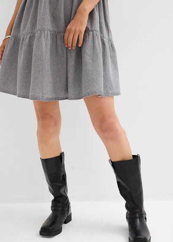 Kortärmad jeansklänning, bonprix