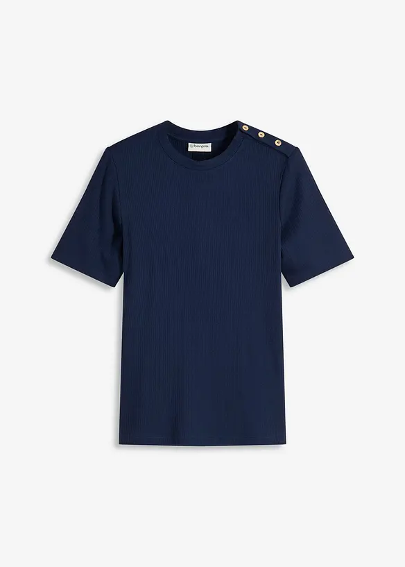 Ribbstickad topp av mjuk viskosmix, bonprix