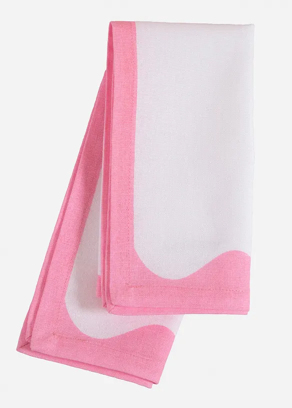 Tygservetter i ekologisk bomull med kontrastfärgade kanter (2-pack), bonprix