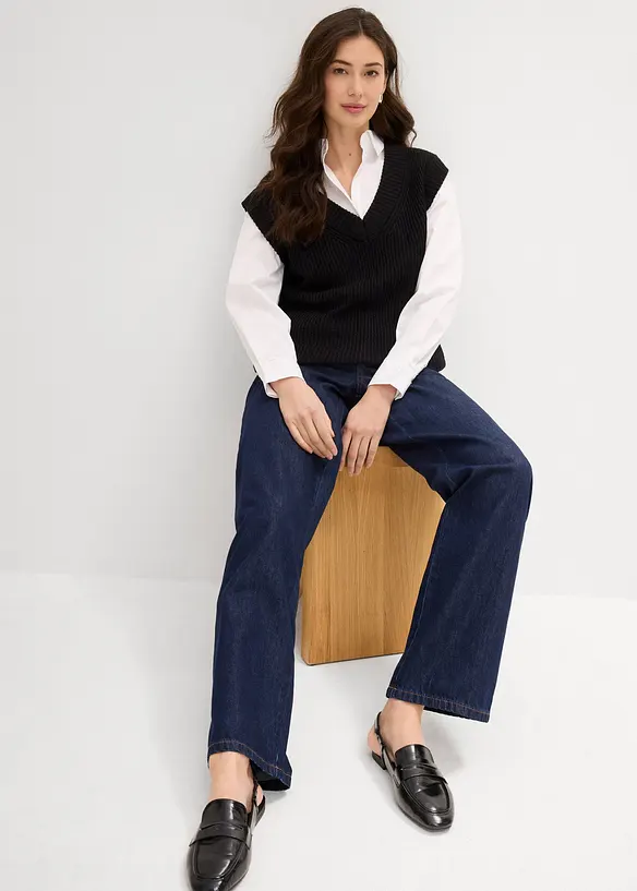 Straight Jeans High Waist, Low Stretch, bonprix