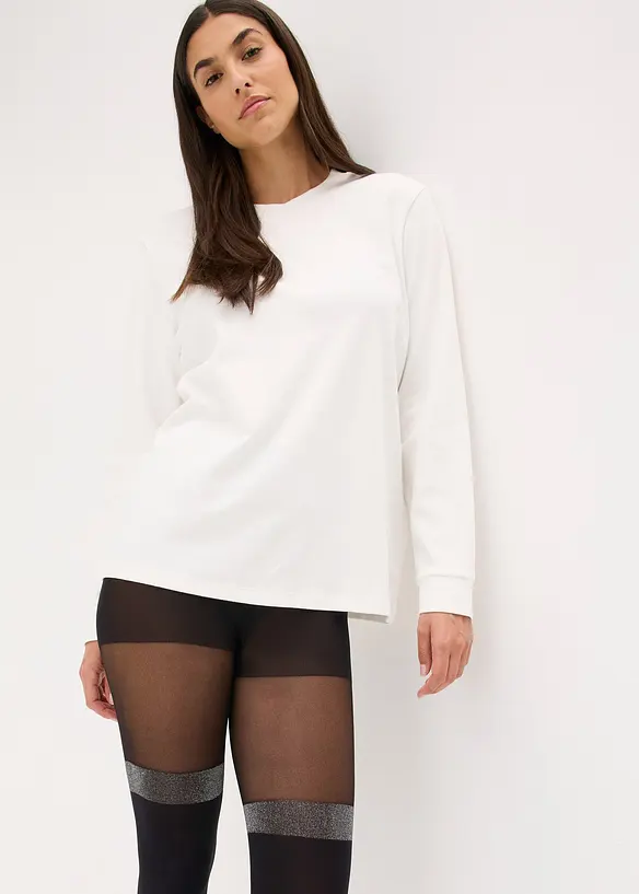 Overknee-strumpbyxa med glittrig rand och återvunnen polyamid (70 den), bonprix