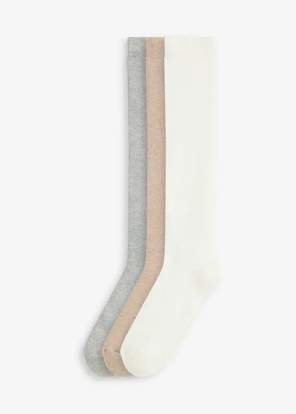 Värmande knästrumpor (3-pack) med mjuk frotté på insidan, bonprix