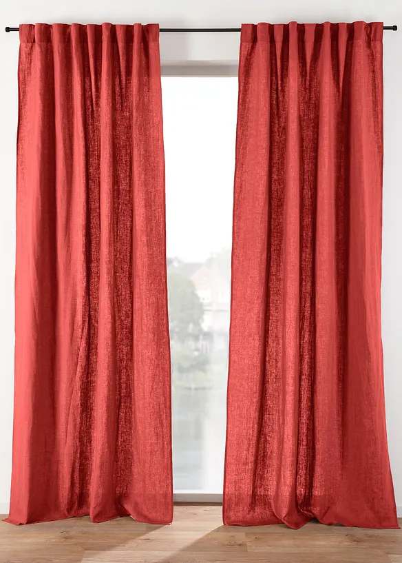 Gardinlängd i linne (1-pack), bonprix
