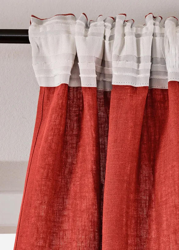 Gardinlängd i linne (1-pack), bonprix