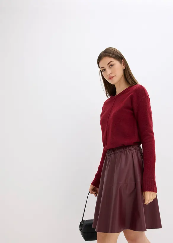 Kort kjol av skinnimitation, bonprix