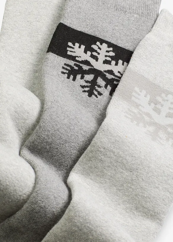 Termoknästrumpor med mjukt innerfoder och ekologisk bomull (3-pack), bonprix