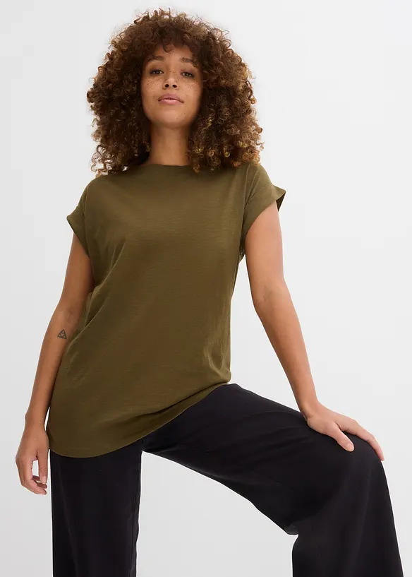 Lång topp med bomull (2-pack), bonprix