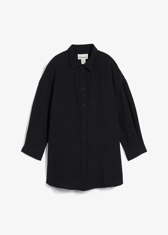 Skjortblus i muslin, bonprix