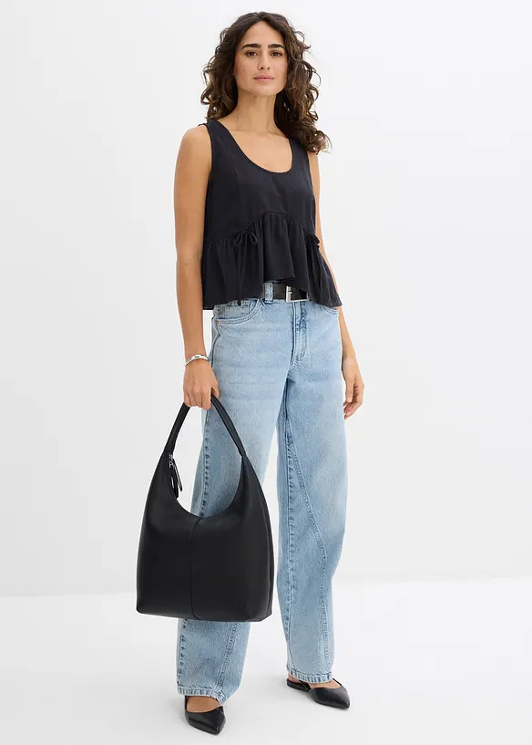 Bluslinne i luftig linneblandning, bonprix