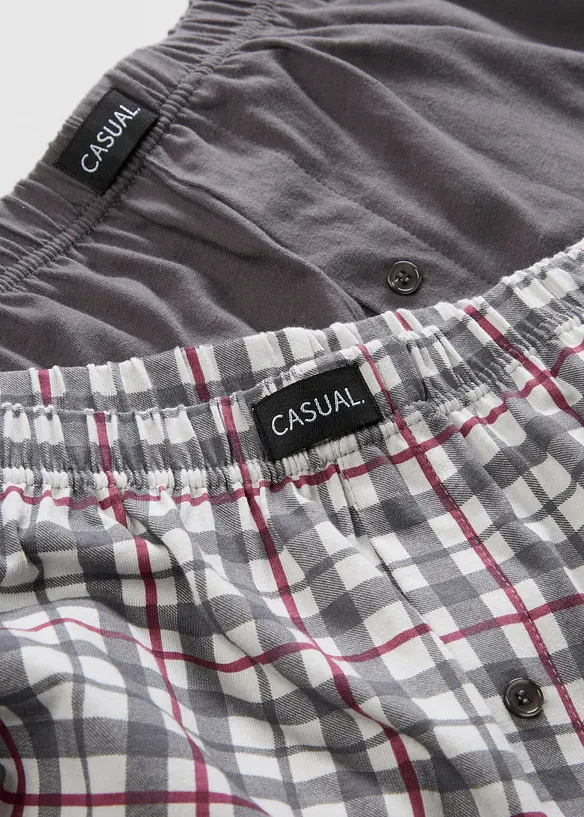 Sköna boxershorts i bomullsjersey (3-pack) rutig, bonprix
