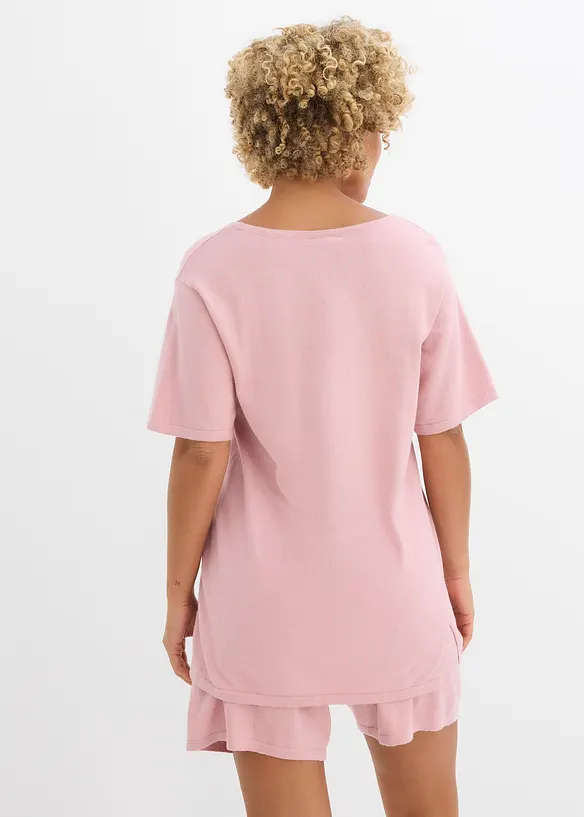 Finstickad topp i bomullsmix, bonprix