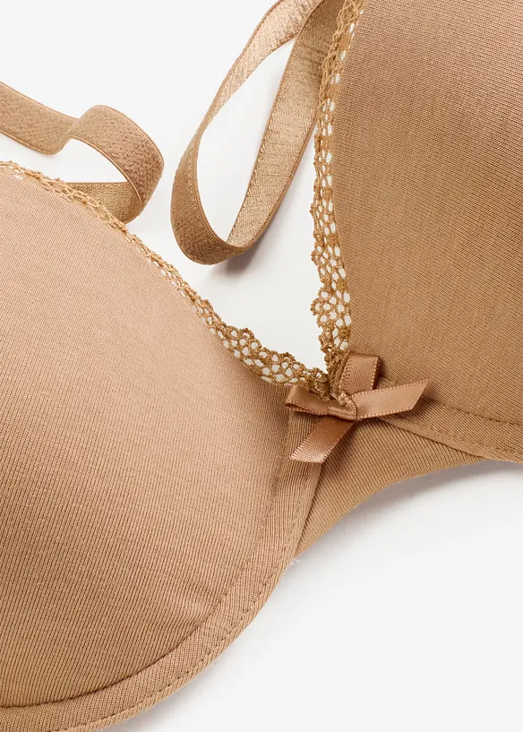 BH med formpressade kupor, bygel och ekologisk bomull, bonprix