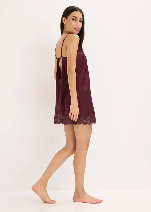 Negligé i glansig satin, bonprix