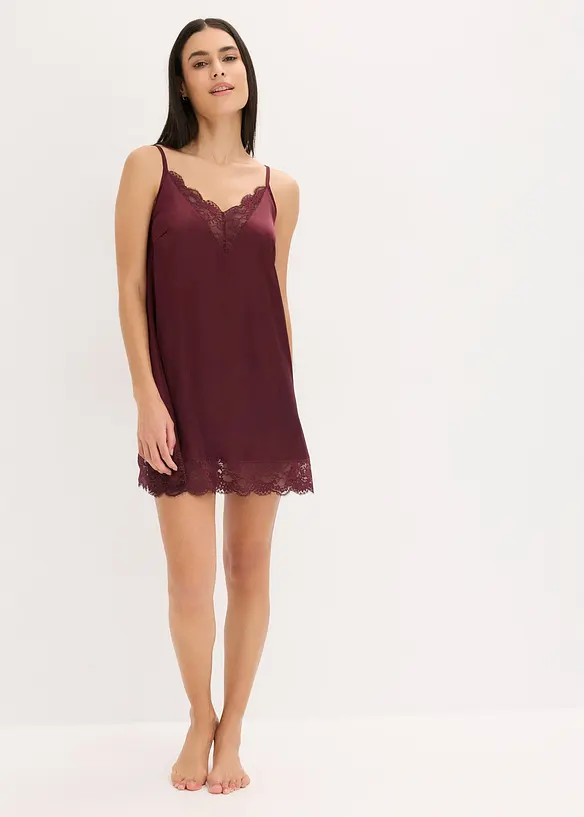 Negligé i glansig satin, bonprix
