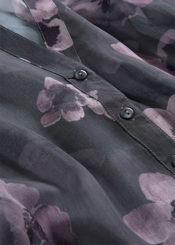 Blus i oversizemodell av luftig chiffong, bonprix