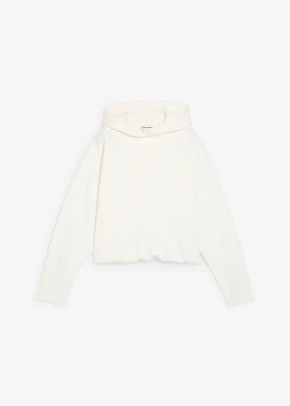 Hoodie av lätt glansig viskosmix, bonprix