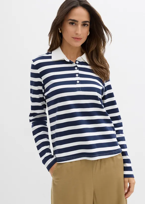 Pikétröja med kort ärm av tjock ekologisk bomull, bonprix