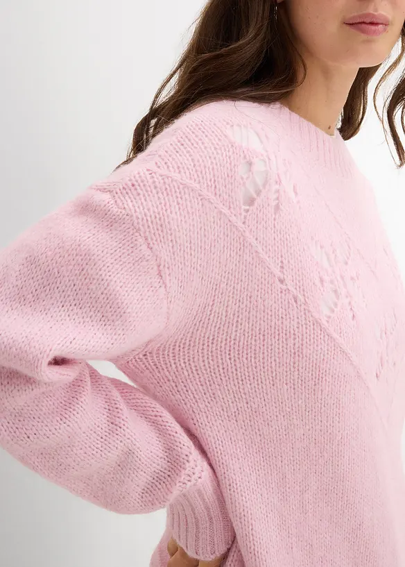 Grovstickad tröja i mjuk materialblandning, bonprix