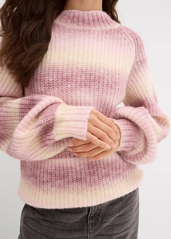 Grovstickad tröja av mjuk yllemix, bonprix