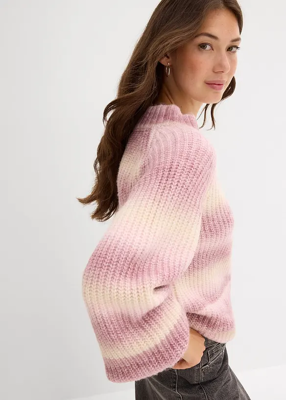 Grovstickad tröja av mjuk yllemix, bonprix