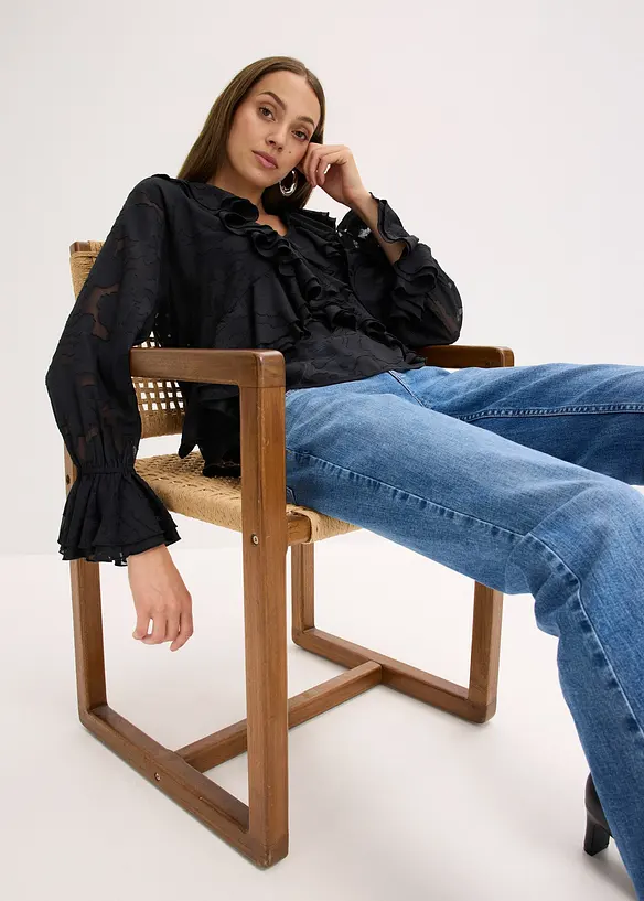 Lätt transparent chiffongblus, bonprix