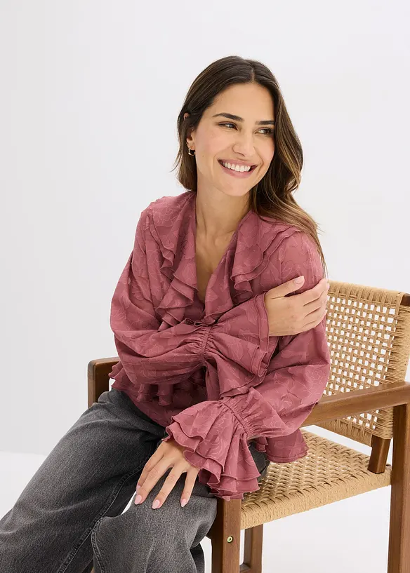 Lätt transparent chiffongblus, bonprix