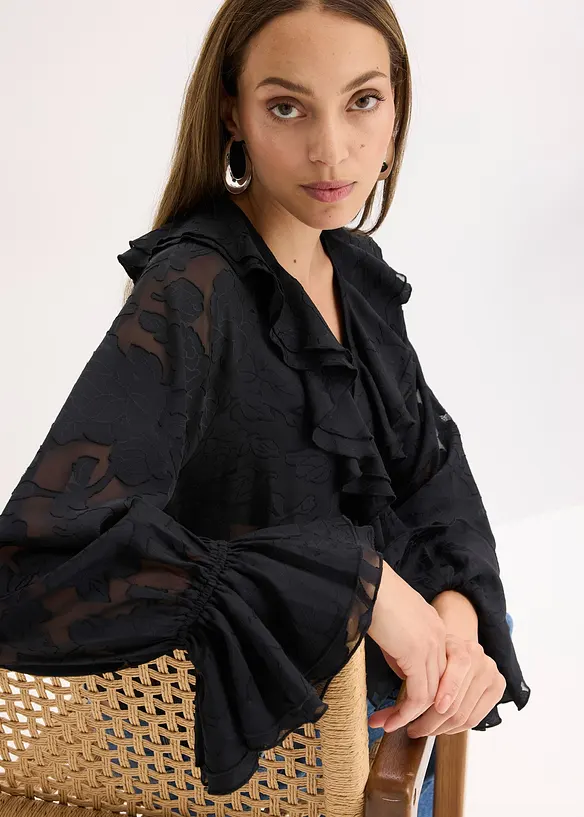 Lätt transparent chiffongblus, bonprix