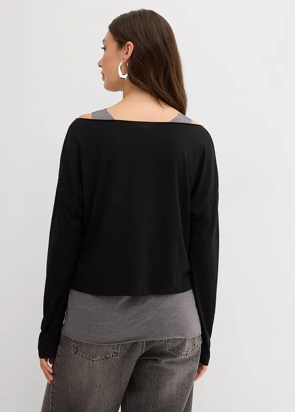 Linne och långärmad topp av jersey (2 delar), bonprix