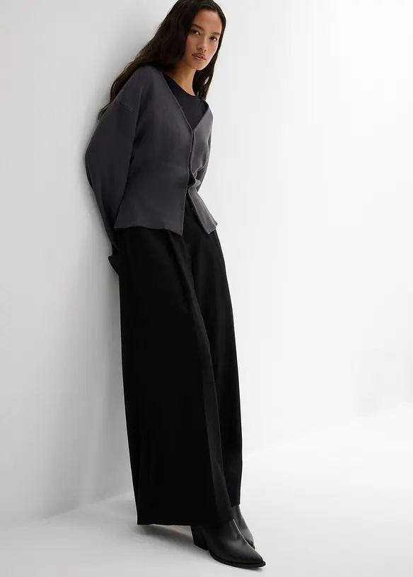 Byxa med spänne i sidan, av viskosmix, bonprix