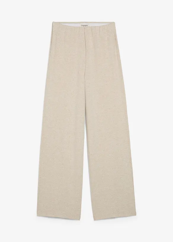 Palazzobyxa med stickad look, bonprix