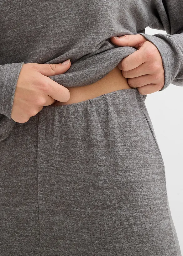 Palazzobyxa med stickad look, bonprix