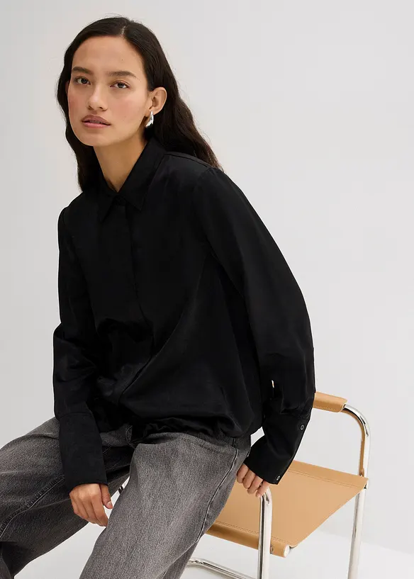 Satinblus av viskosmix, bonprix