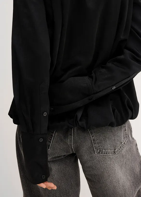 Satinblus av viskosmix, bonprix
