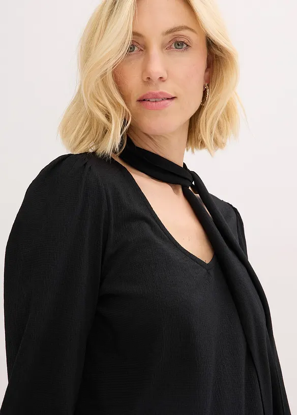 Blustopp med struktur och avtagbart knytband, bonprix