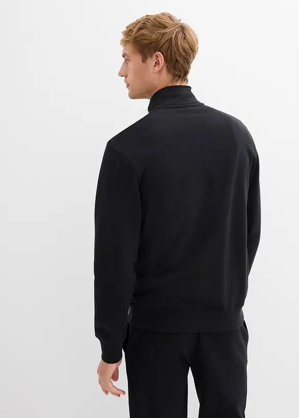 Sweatshirt med krage och dragkedja i ekologisk bomull, bonprix