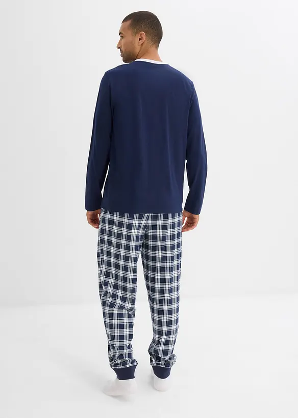 Pyjamas  med bomull och l&aring;nga &auml;rmar, bonprix