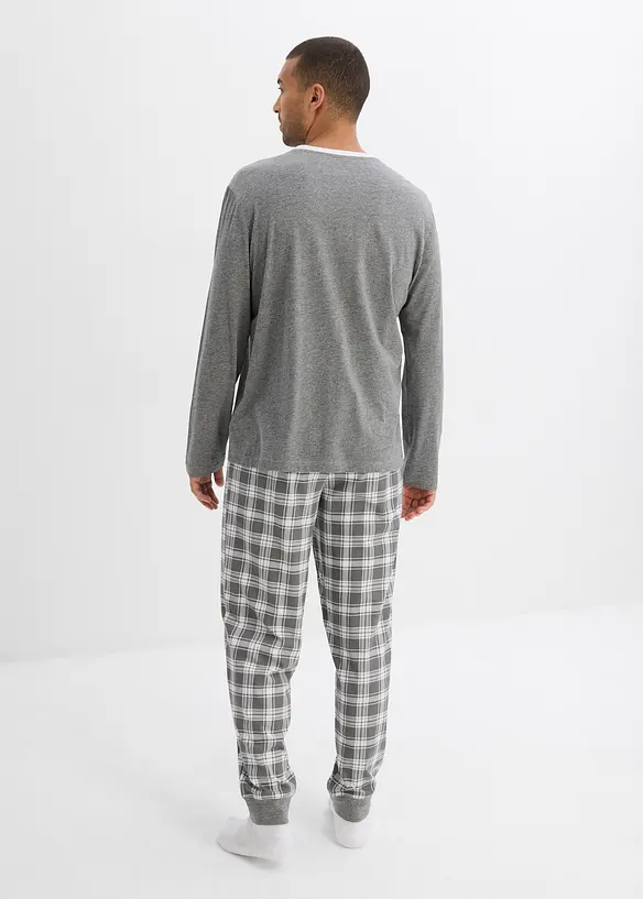 Pyjamas  med bomull och l&aring;nga &auml;rmar, bonprix
