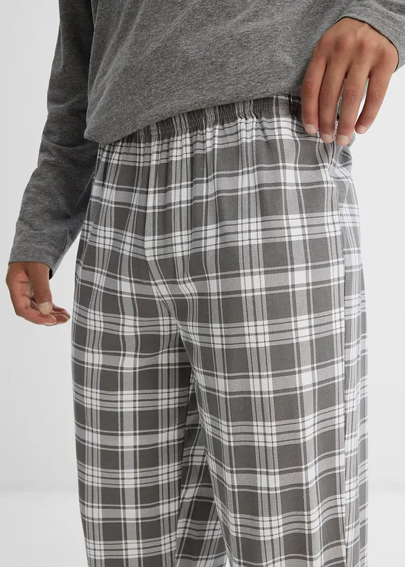 Pyjamas  med bomull och l&aring;nga &auml;rmar, bonprix
