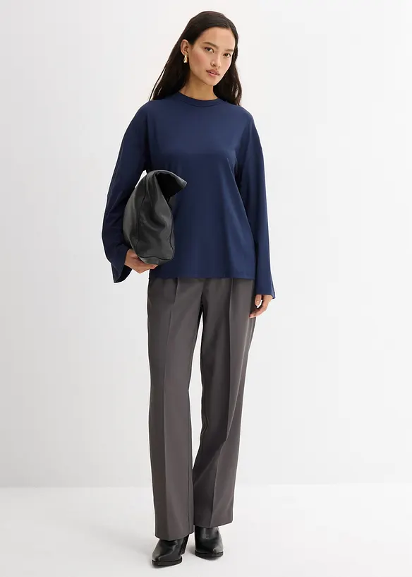 Lång topp i mjukt böljande material, bonprix