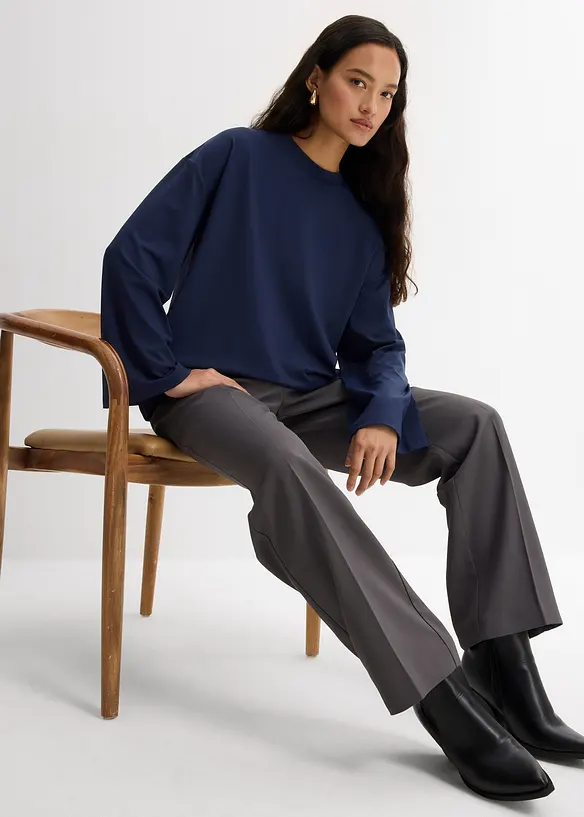 Lång topp i mjukt böljande material, bonprix