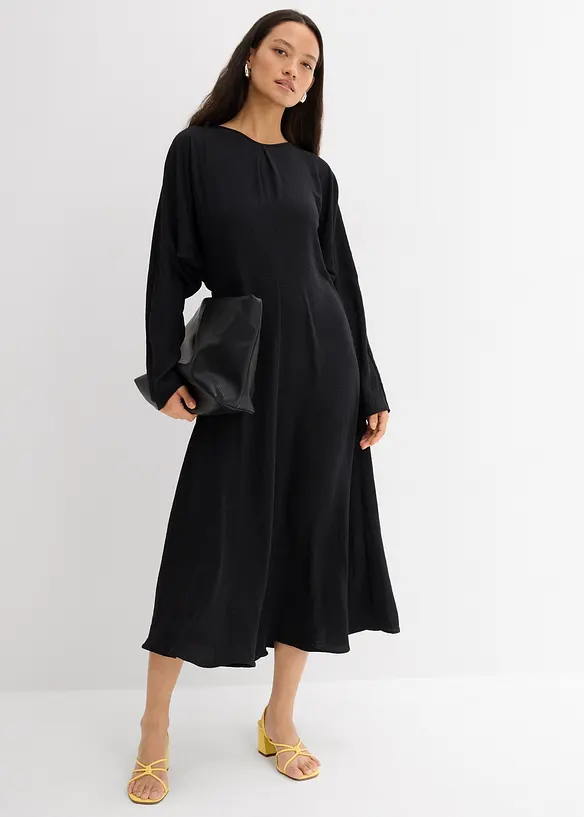 Draperad midiklänning, bonprix
