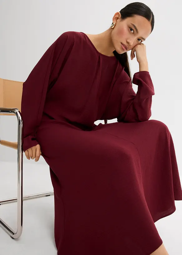 Draperad midiklänning, bonprix