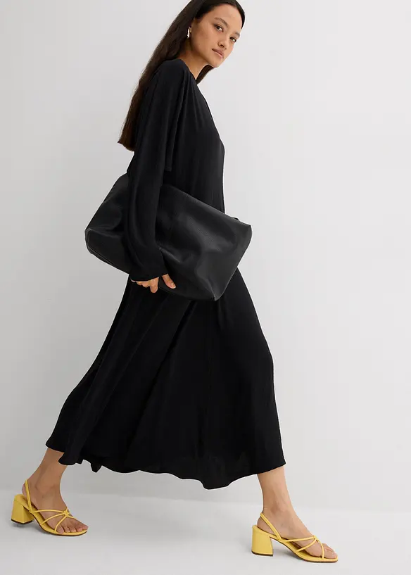 Draperad midiklänning, bonprix