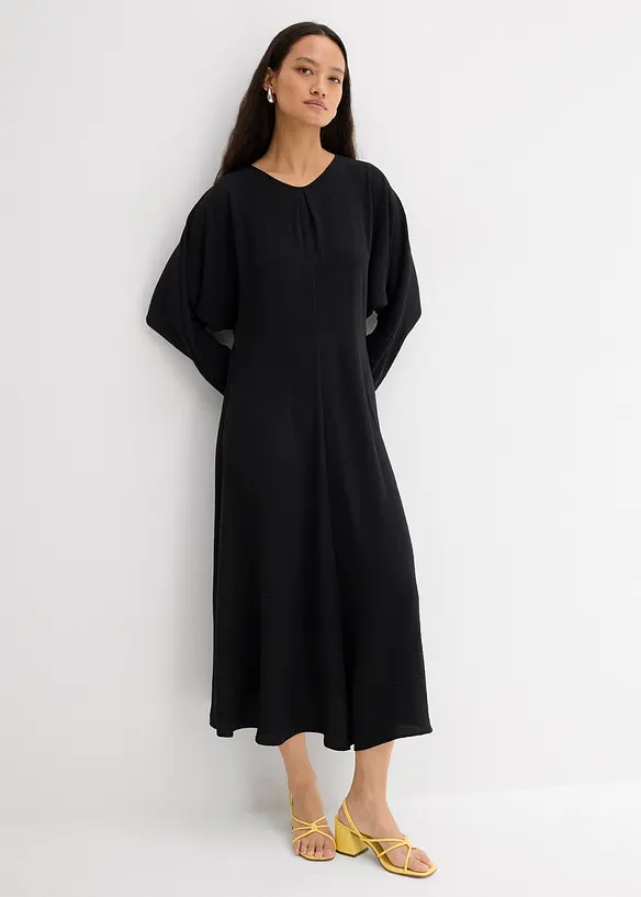 Draperad midiklänning, bonprix