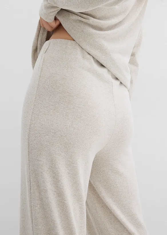 Palazzobyxa med stickad look, bonprix