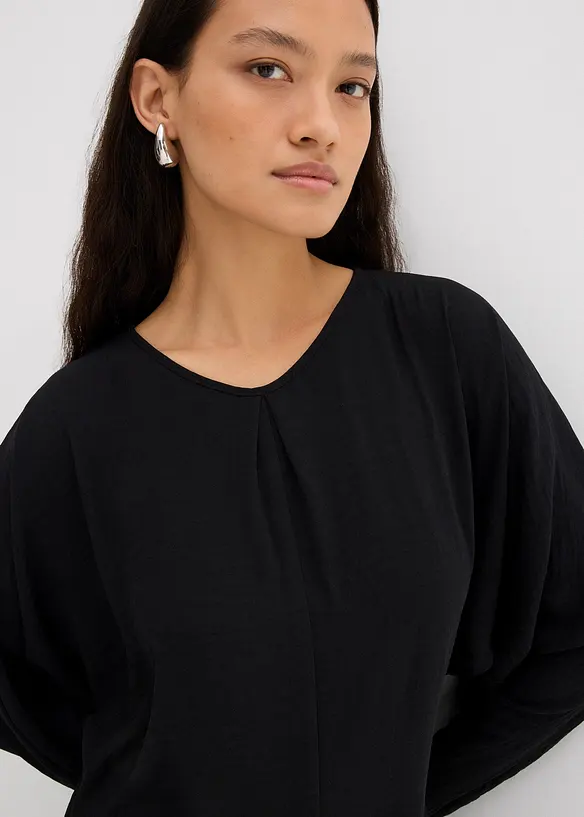 Draperad midiklänning, bonprix