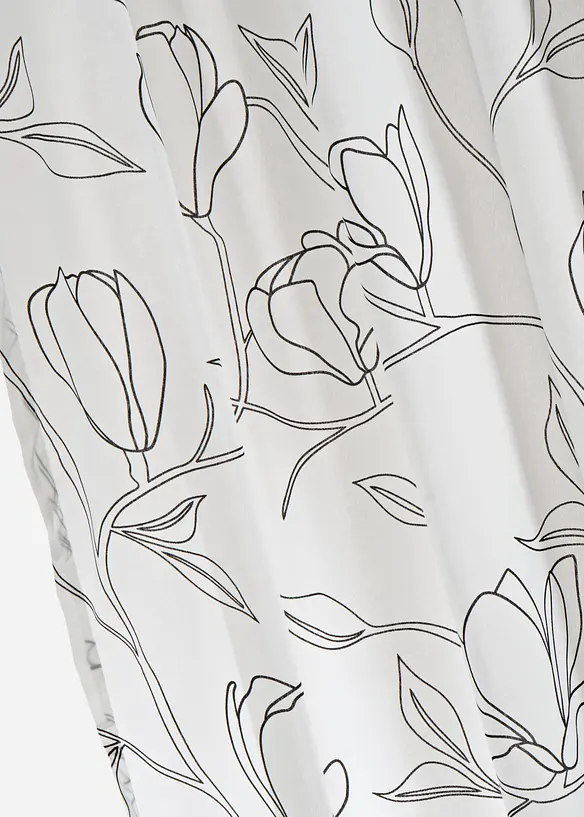Gardin av återvunnen polyester med bladmönster (1-pack), bonprix