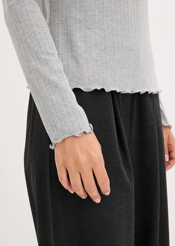 Ribbstickad topp, bonprix