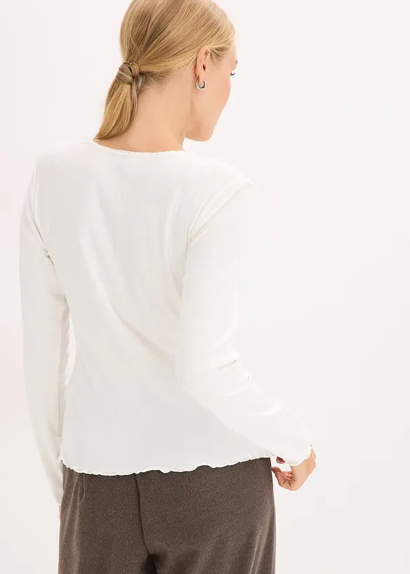 Ribbstickad topp, bonprix