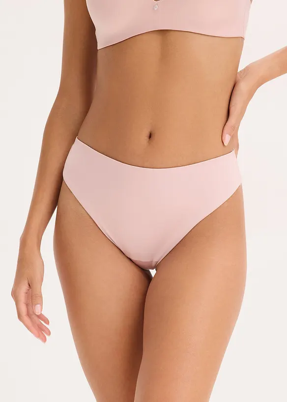 Stringtrosa i ett glansigt material med hög midja (2-pack), bonprix